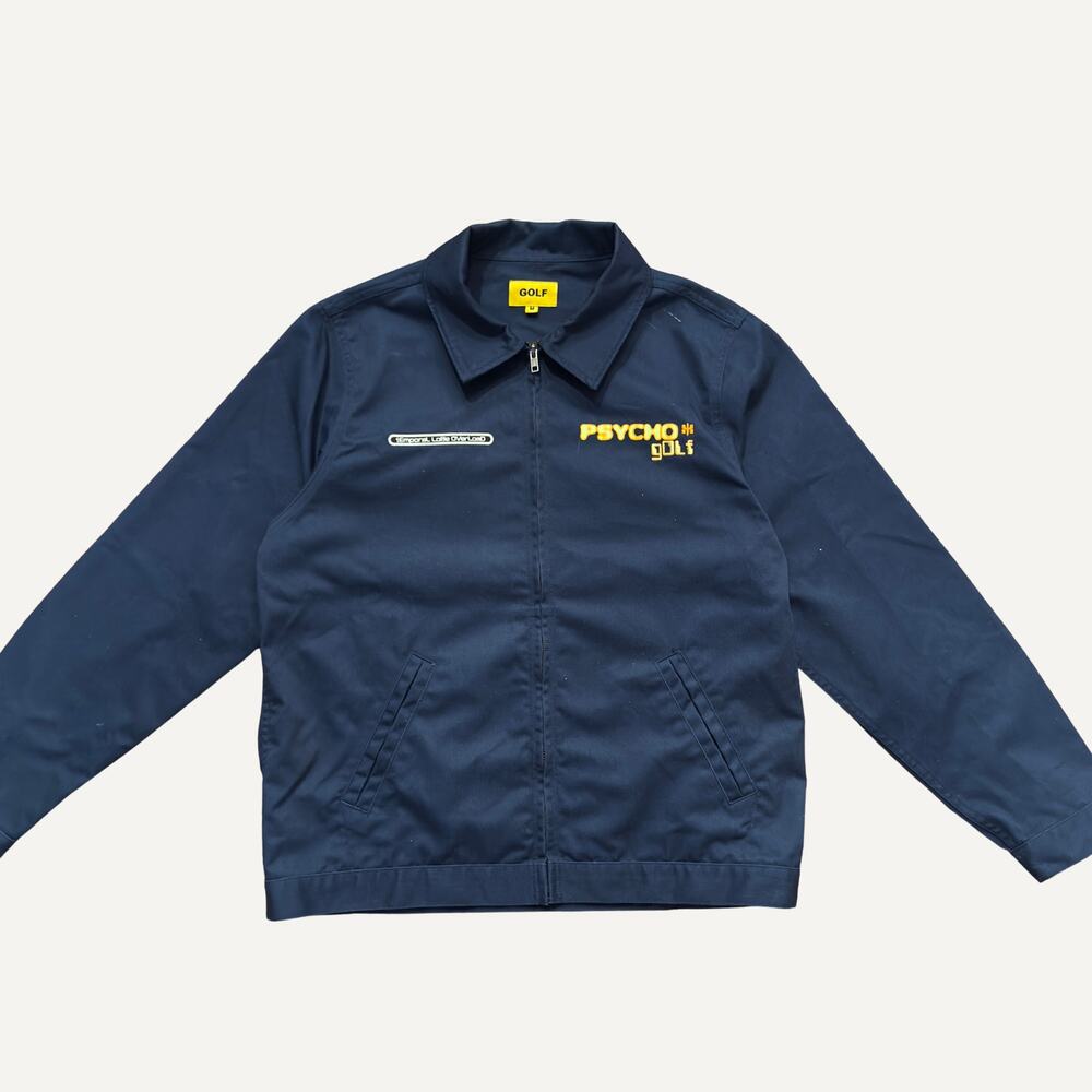 Golf Wang Men's Psycho Golf Temporal Lobe Overload Zip Work Jacket Navy Medium